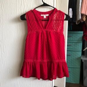 Red peplum top